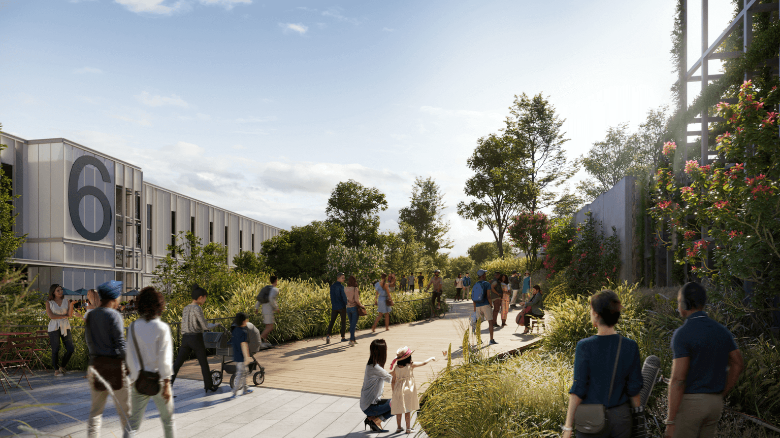  A picturesque parkland in city, brought to life by an artist's vision